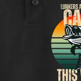 Lunkers Are Just A Cast This Way Funny Bass Fishing Dry Zone Grid Performance Polo