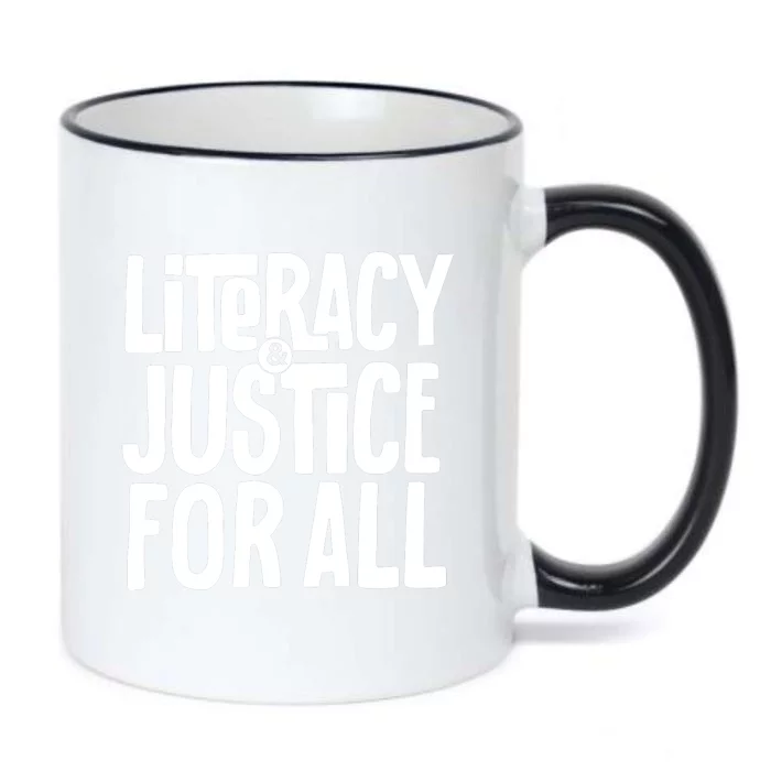 Literacy And Justice For All Literacy Education Black Color Changing Mug