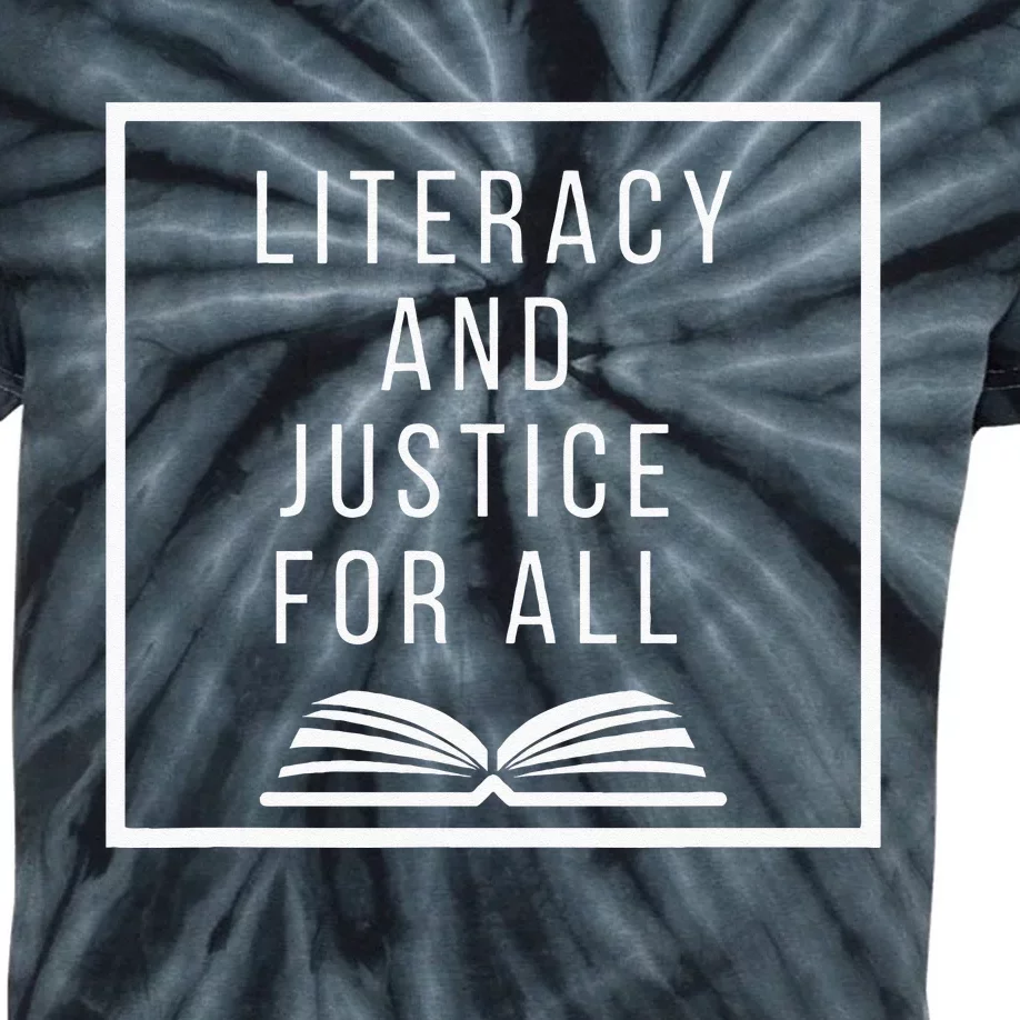 Literacy And Justice For All Literacy Teacher Reading Kids Tie-Dye T-Shirt