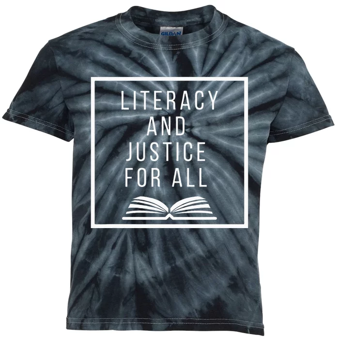 Literacy And Justice For All Literacy Teacher Reading Kids Tie-Dye T-Shirt