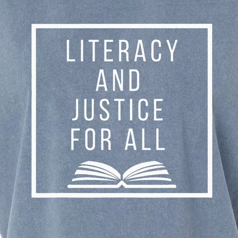 Literacy And Justice For All Literacy Teacher Reading Garment-Dyed Women's Muscle Tee