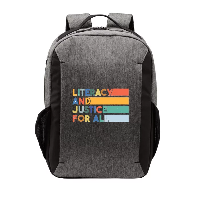 Literacy And Justice For All Reading Literacy Education Vector Backpack