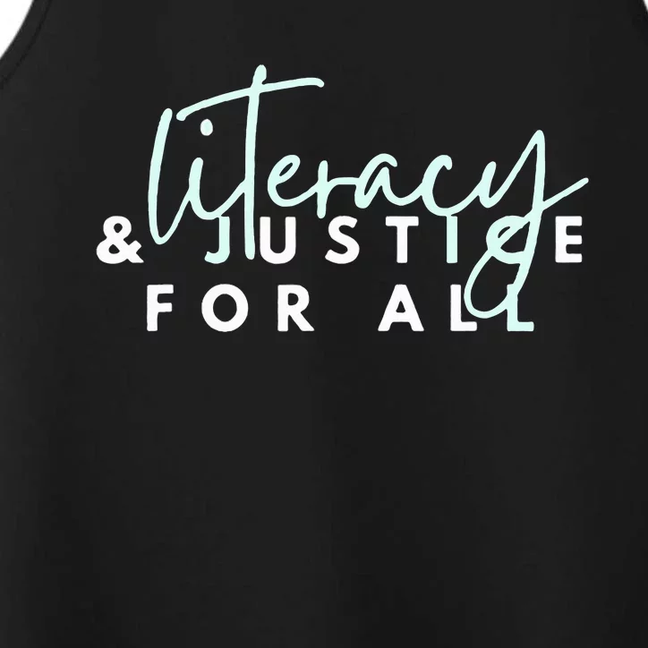 Literacy And Justice For All Performance Tank