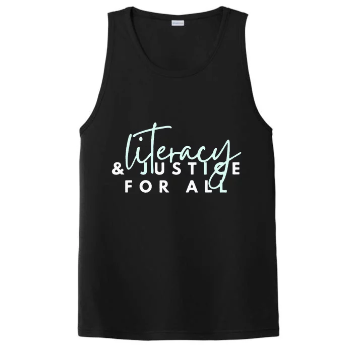 Literacy And Justice For All Performance Tank