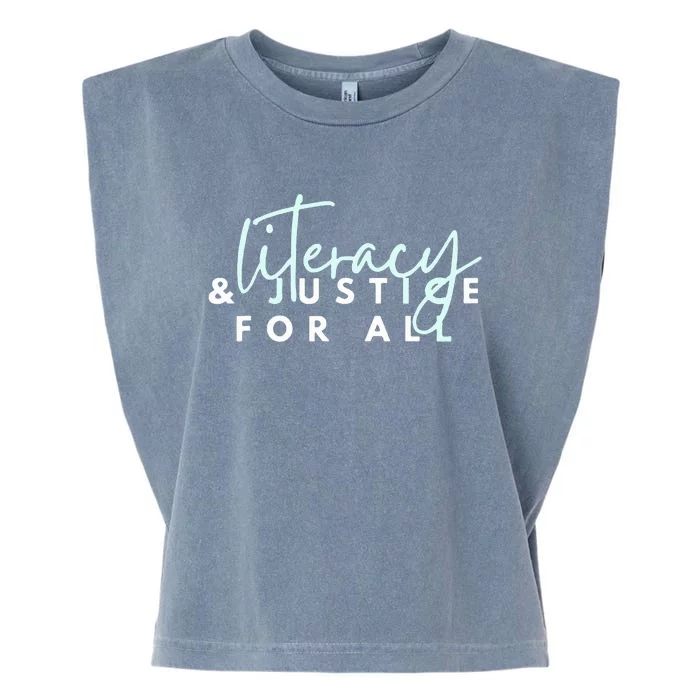 Literacy And Justice For All Garment-Dyed Women's Muscle Tee