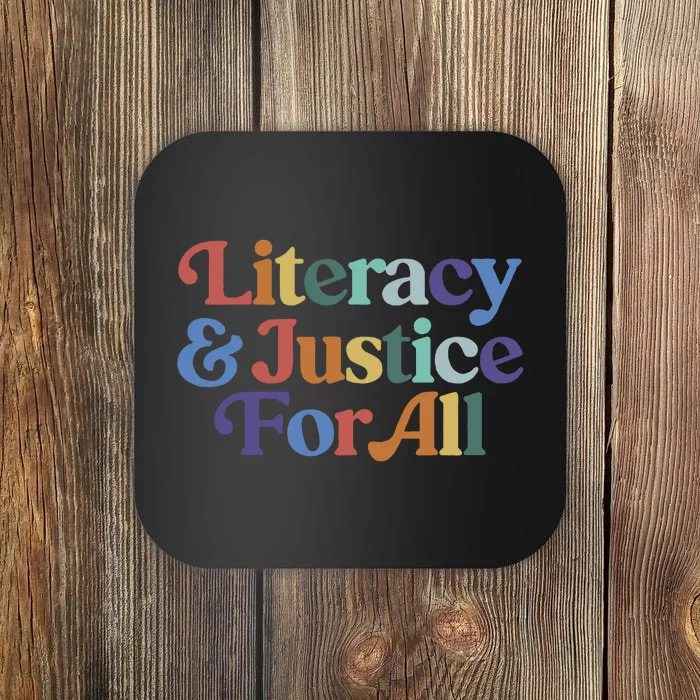 Literacy And Justice For All Protect Librarian Coaster