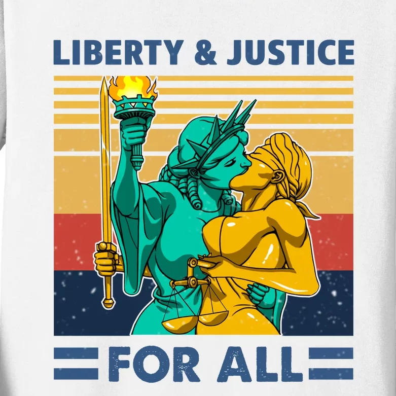 Liberty And Justice For All Kids Long Sleeve Shirt