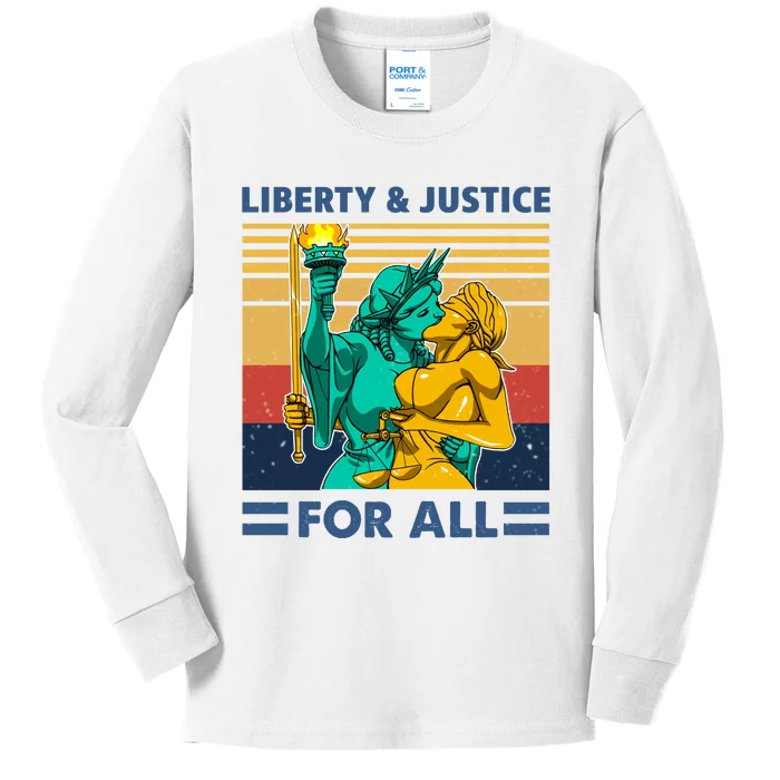 Liberty And Justice For All Kids Long Sleeve Shirt