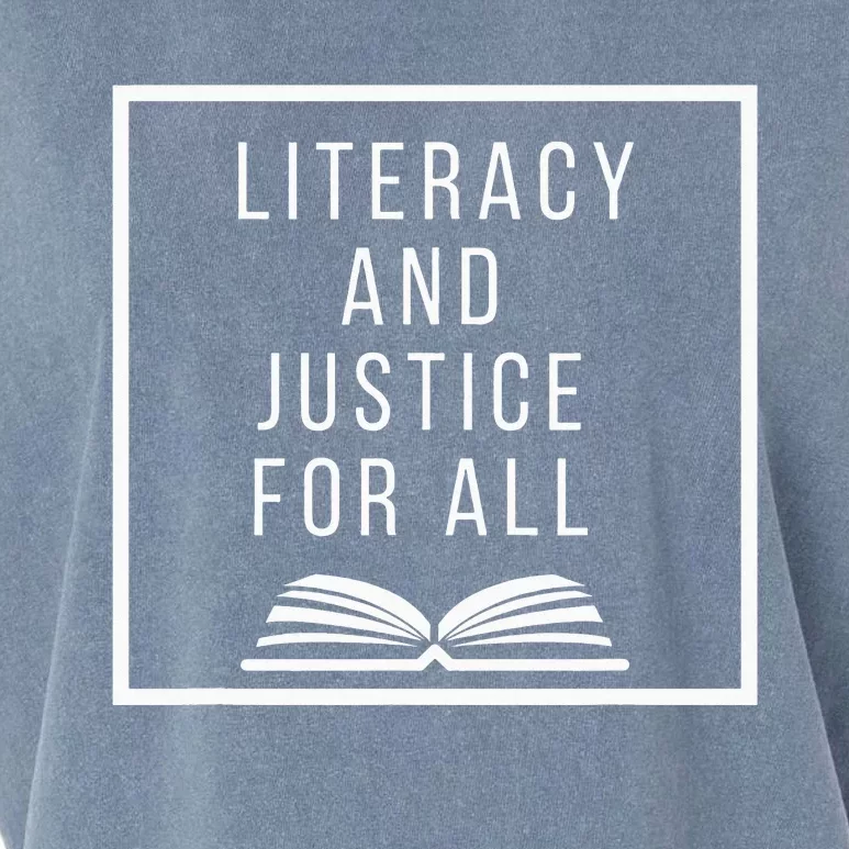 Literacy and Justice for All Teacher Reading Garment-Dyed Women's Muscle Tee