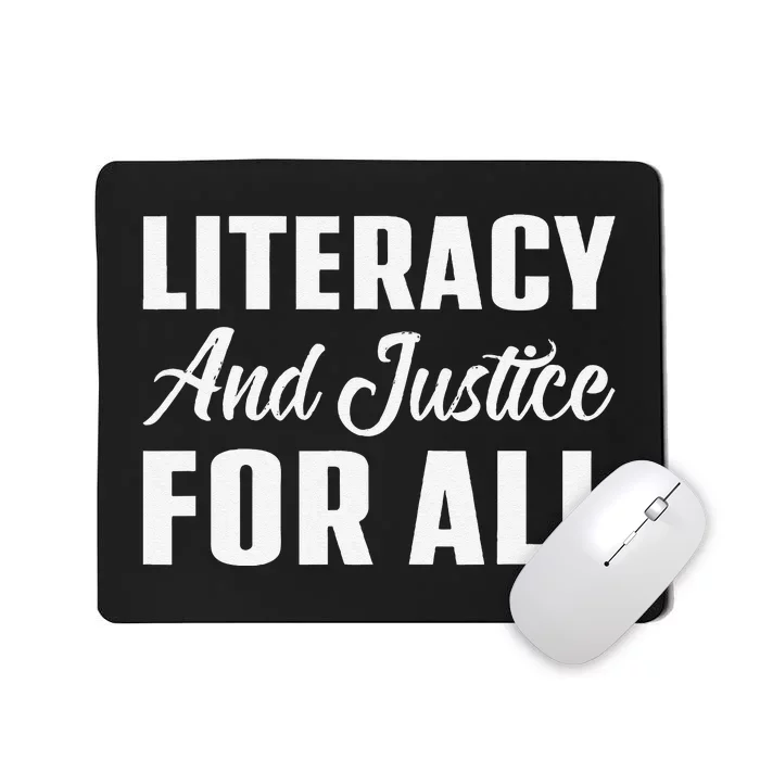 Literacy And Justice For All Retro Book Club Librarian Mousepad