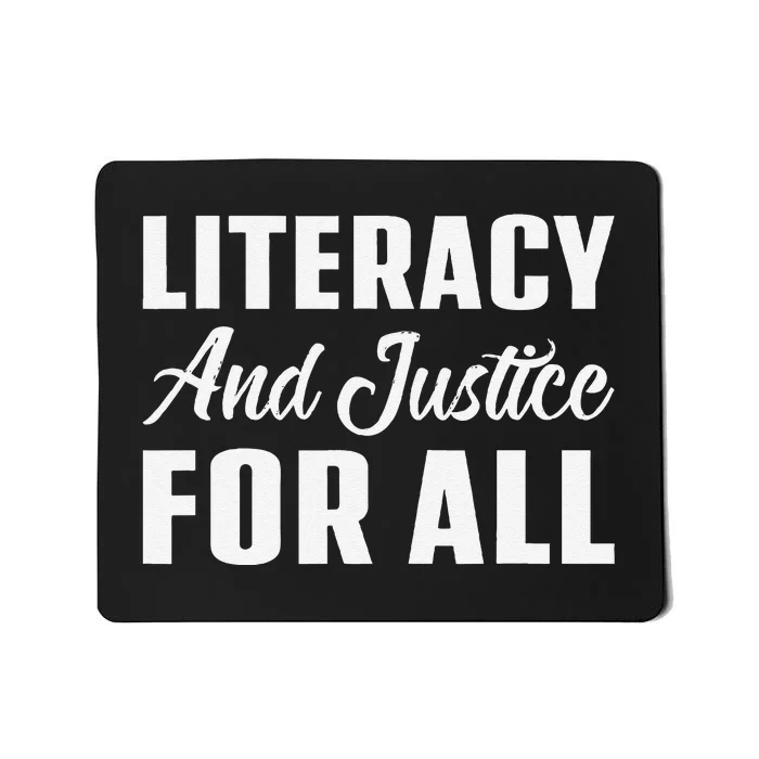 Literacy And Justice For All Retro Book Club Librarian Mousepad