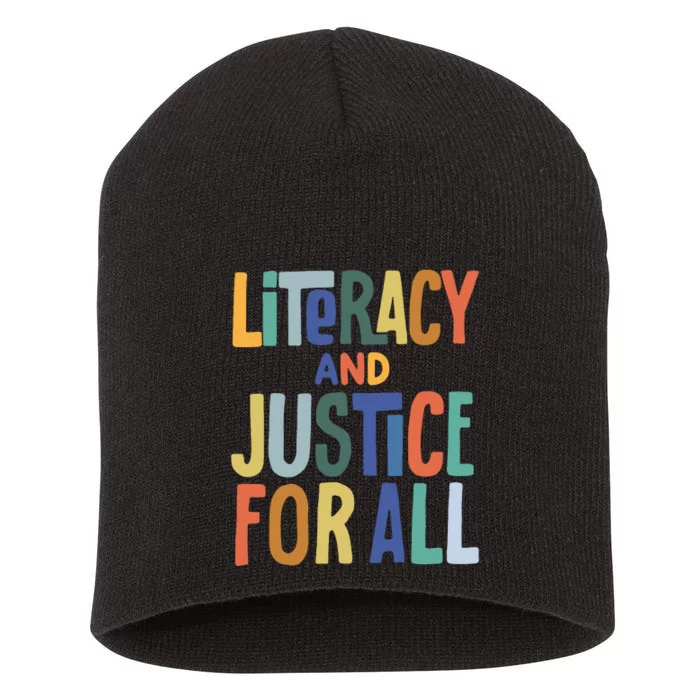 Literacy And Justice For All Reading Book Club Book Lover Reading Short Acrylic Beanie