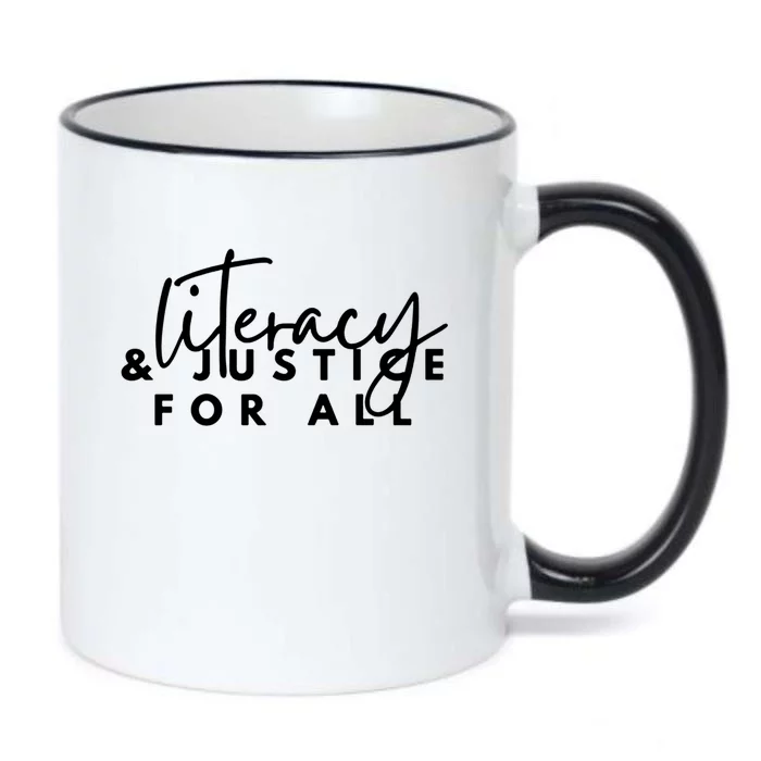 Literacy And Justice For All Gift Black Color Changing Mug