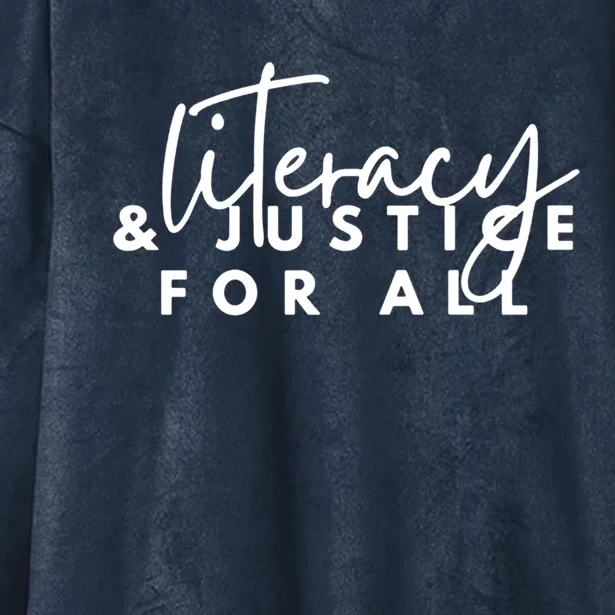 Literacy And Justice For All Gift Hooded Wearable Blanket