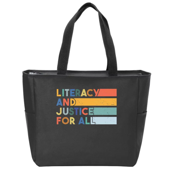 Literacy And Justice For All Protect Libraries Banned Books Zip Tote Bag