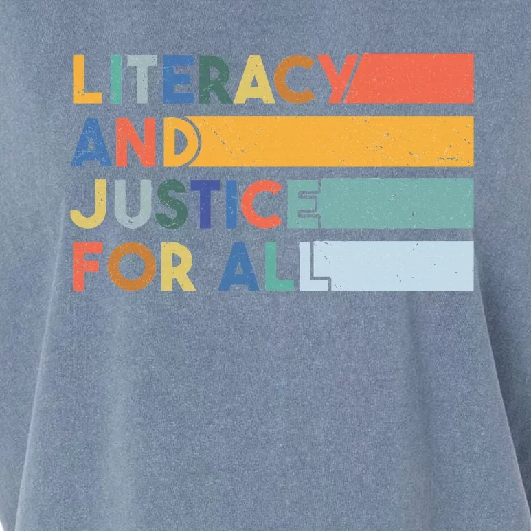 Literacy And Justice For All Protect Libraries Banned Books Garment-Dyed Women's Muscle Tee