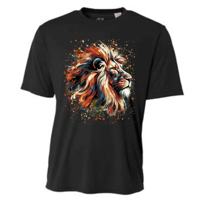 Lion Animal King Nature Graphic Cooling Performance Crew T-Shirt