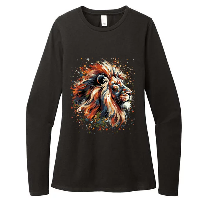 Lion Animal King Nature Graphic Womens CVC Long Sleeve Shirt