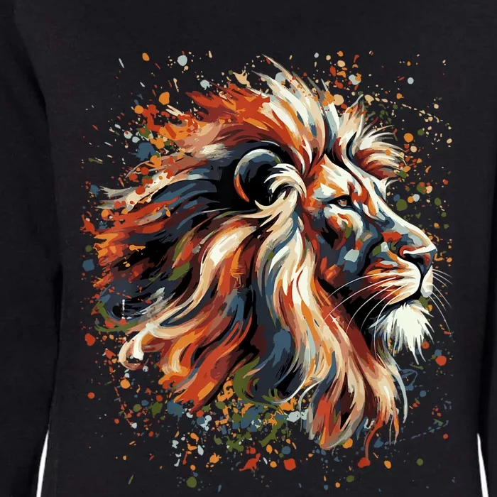 Lion Animal King Nature Graphic Womens California Wash Sweatshirt