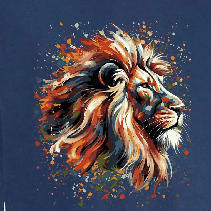 Lion Animal King Nature Graphic Garment-Dyed Sweatshirt