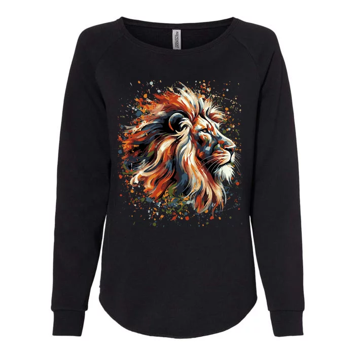 Lion Animal King Nature Graphic Women Trendy Womens California Wash Sweatshirt