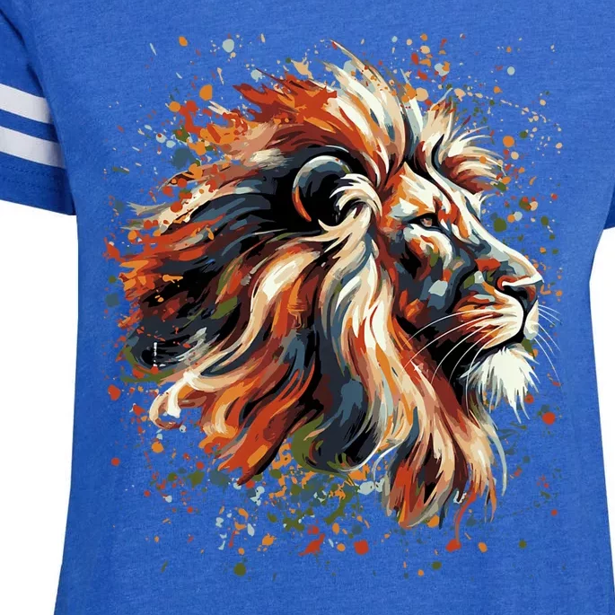 Lion Animal King Nature Graphic Women Trendy Enza Ladies Jersey Football T-Shirt