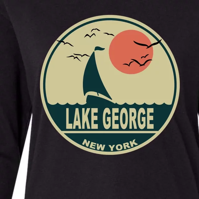 Lake George New York Womens Cotton Relaxed Long Sleeve T-Shirt