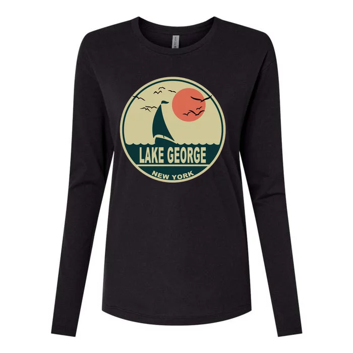 Lake George New York Womens Cotton Relaxed Long Sleeve T-Shirt