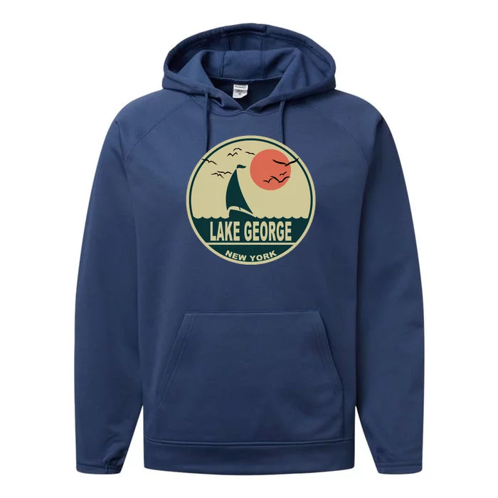 Lake George New York Performance Fleece Hoodie