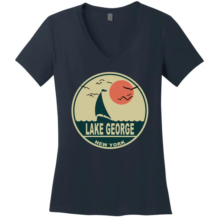 Lake George New York Women's V-Neck T-Shirt