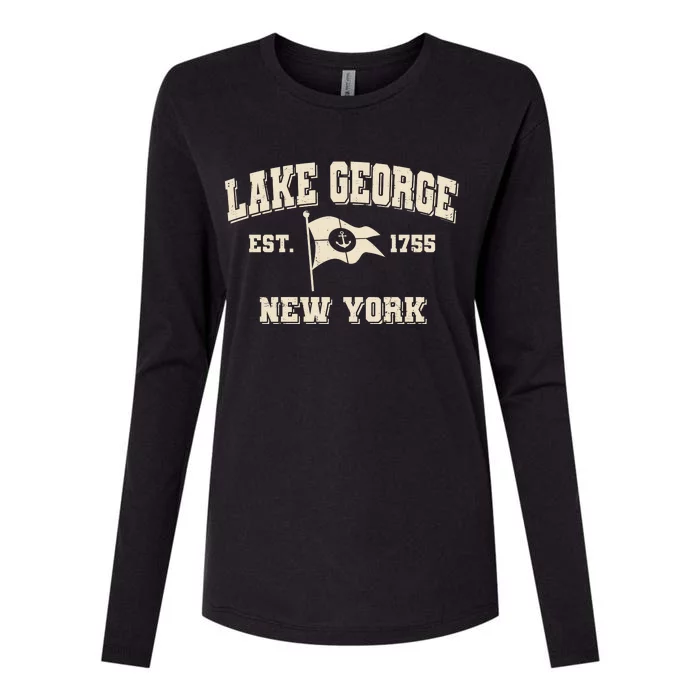 Lake George New York Est. 1755 Womens Cotton Relaxed Long Sleeve T-Shirt