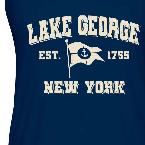 Lake George New York Est. 1755 Ladies Essential Flowy Tank