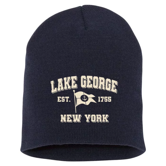 Lake George New York Est. 1755 Short Acrylic Beanie