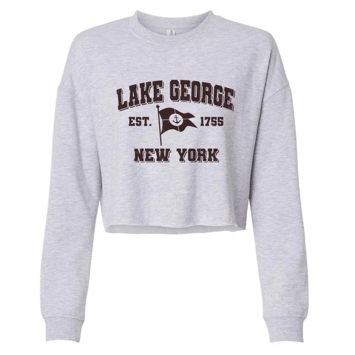 Lake George New York Est. 1755 Cropped Pullover Crew