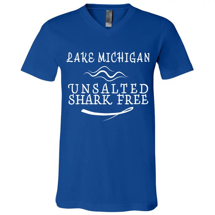 Lake Michigan Unsalted Shark Free V-Neck T-Shirt