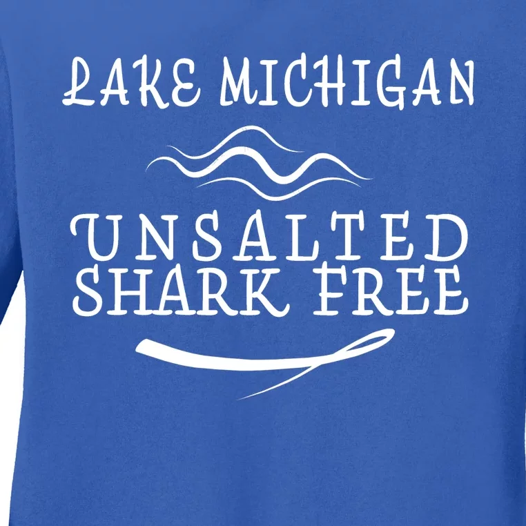 Lake Michigan Unsalted Shark Free Ladies Long Sleeve Shirt