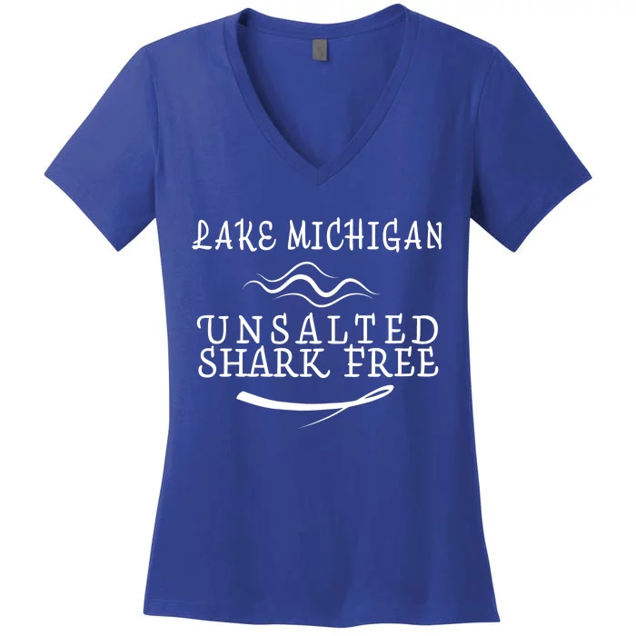 Lake Michigan Unsalted Shark Free Women's V-Neck T-Shirt