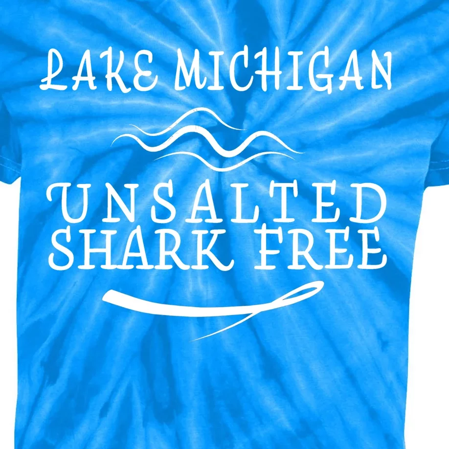 Lake Michigan Unsalted Shark Free Kids Tie-Dye T-Shirt