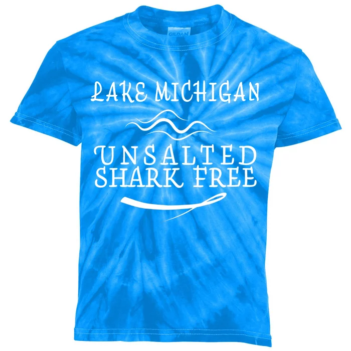 Lake Michigan Unsalted Shark Free Kids Tie-Dye T-Shirt