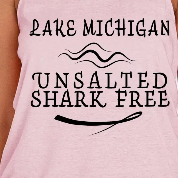 Lake Michigan Unsalted Shark Free Women's Knotted Racerback Tank