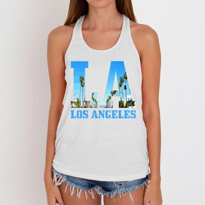 Los Angeles LA Vintage California LA Women's Knotted Racerback Tank