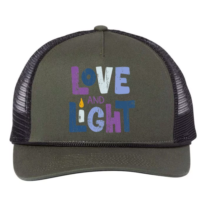 Love And Light  Hanukkah Retro Rope Trucker Hat Cap