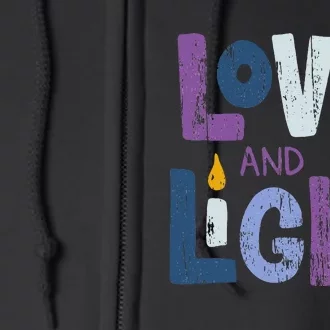 Love And Light  Hanukkah Full Zip Hoodie