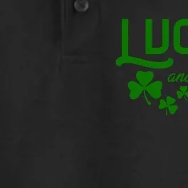 Lucky And Lit Funny St Paddy's Clover Dry Zone Grid Performance Polo