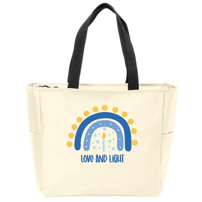 Love And Light Hanukkah Rainbow Jewish Holiday Wo Zip Tote Bag