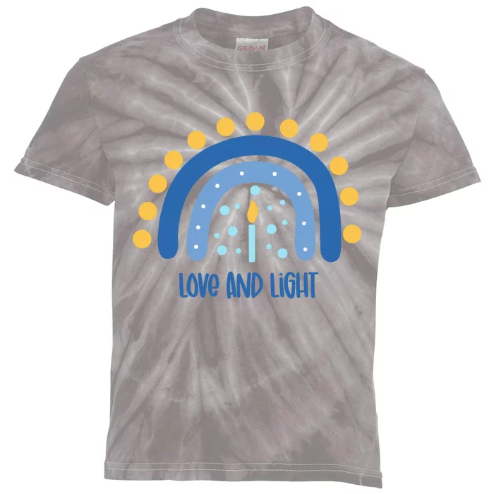 Love And Light Hanukkah Rainbow Jewish Holiday Wo Kids Tie-Dye T-Shirt