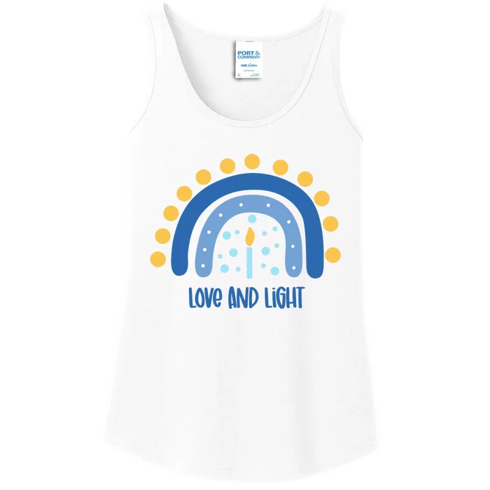 Love And Light Hanukkah Rainbow Jewish Holiday Wo Ladies Essential Tank