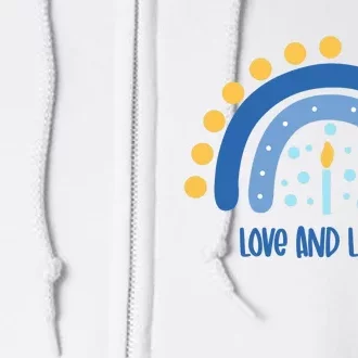 Love And Light Hanukkah Rainbow Jewish Holiday Wo Full Zip Hoodie