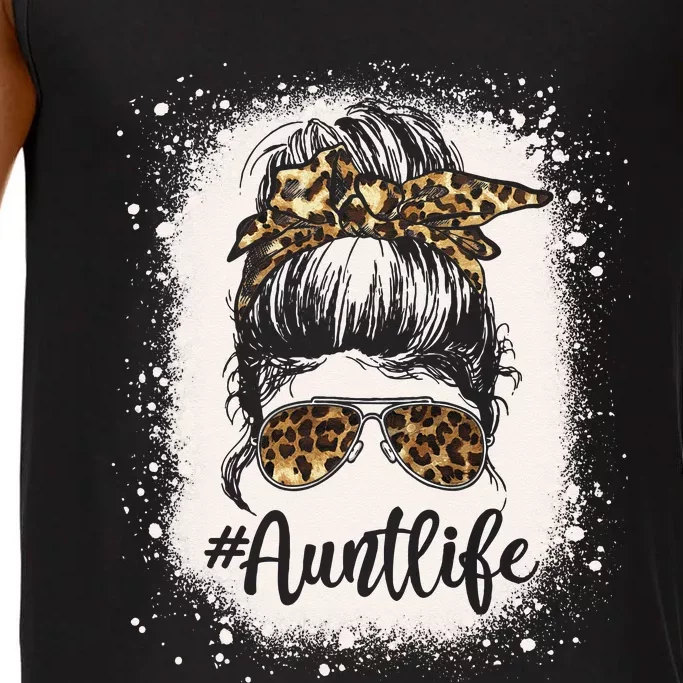 Leopard Aunt Life Messy Bun Bleached Auties Mothers Day Comfort Colors® Tank Top