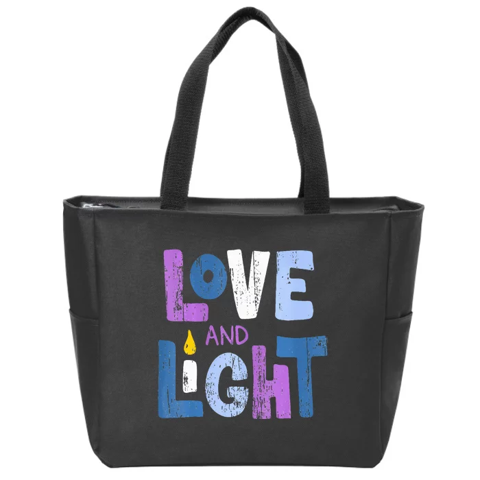 Love And Light Hanukkah Zip Tote Bag